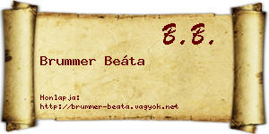 Brummer Beáta névjegykártya